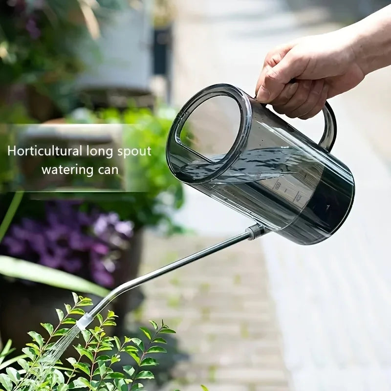 1pc Stainless Steel Watering Can, Long Spout with Measure Marks, Durable Garden Tool for Plants & Flowers