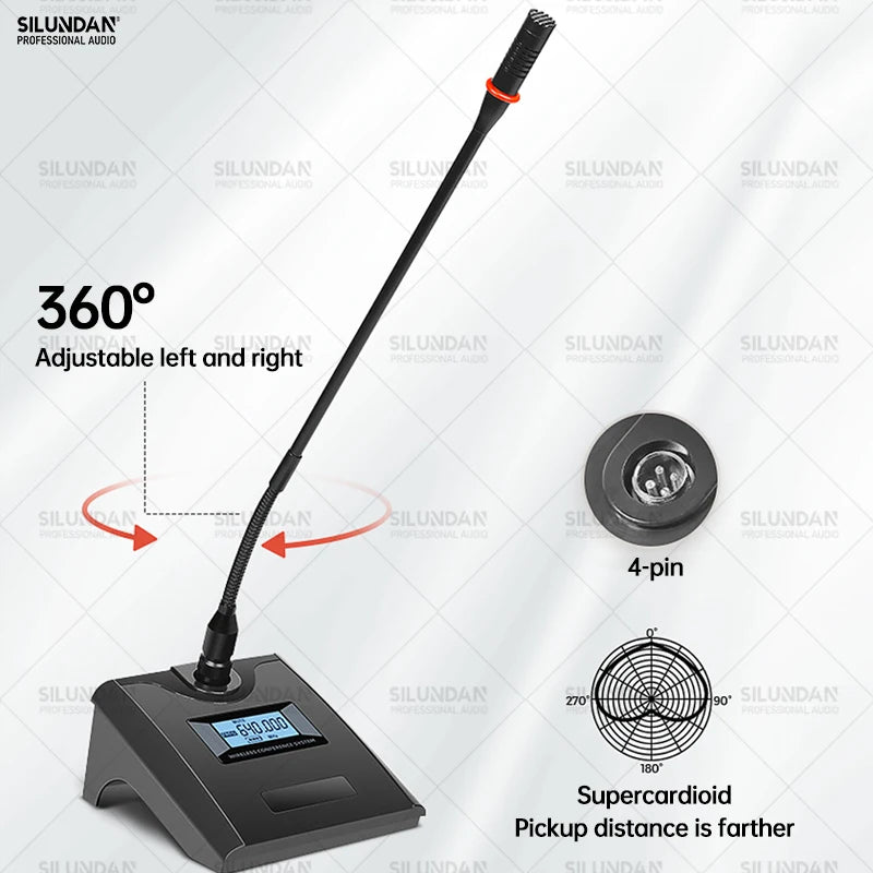 Professional Wireless Microphone UHF System 8 Channels Handheld Lavalier Stage Eerformance Conference Karaoke Church Lecture Mic