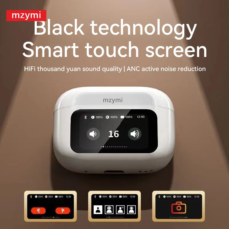 MZYMI A9 Pro Wireless Earbuds LED Screen TWS ANC Bluetooth5.4 Earphones HIFI Stereo Headsets In Ear Sports Headphones With Mic
