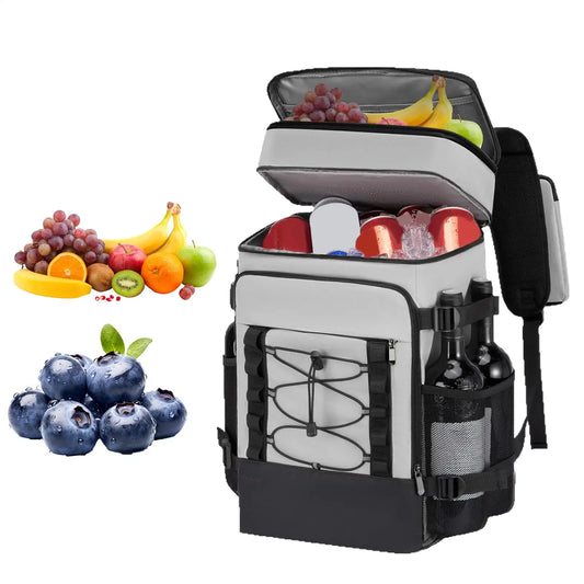 Backpack Cooler Large Capacity Portable Ice Chest Backpack Reusable Portable Soft Ice Box Tote Cooling Bag For Camping Travel