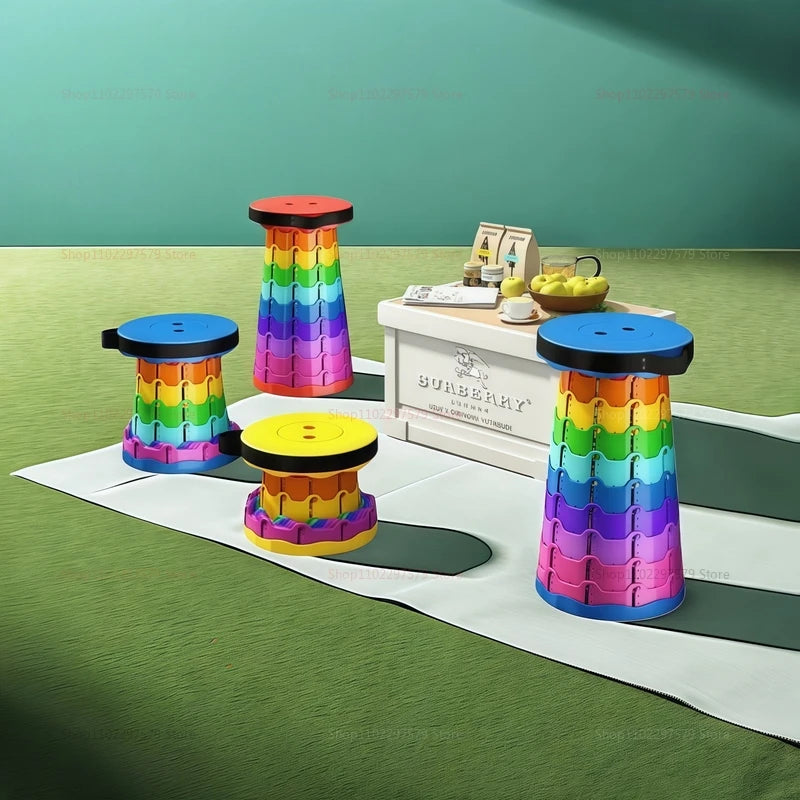 Portable telescopic camping chair, suitable for outdoor beach barbecue activities,featuring a compact structure and light weight