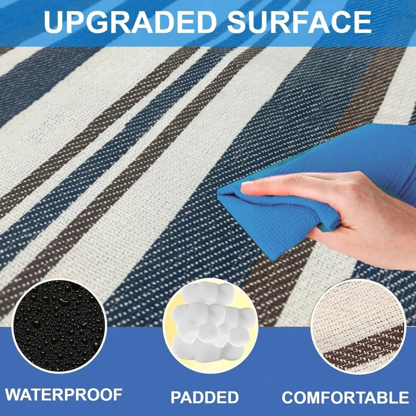 Extra Large Picnic Blankets PortableAnd aterproof Sandproof Foldable Outdoor Blanket Fashion Handy Mat Tote Picnic Blanket