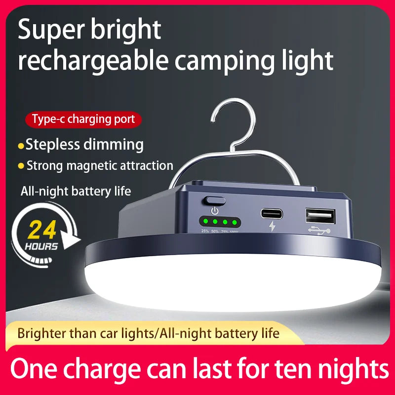 Camping Light LED Lantern Portable 4 Lighting Modes Hanging Rechargeable Outdoor Tent Emergency Light Camping with Magnet