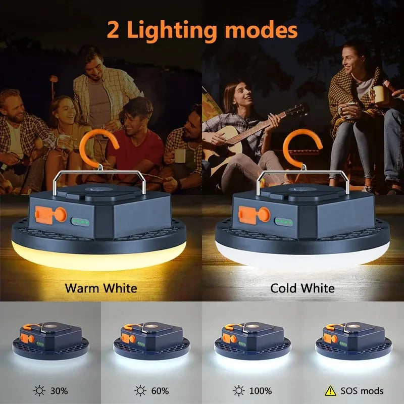 Portable Camping Lights Camping Lantern Rechargeable 10000mAh LED Tent Light Portable Emergency Night Light for Power Cuts