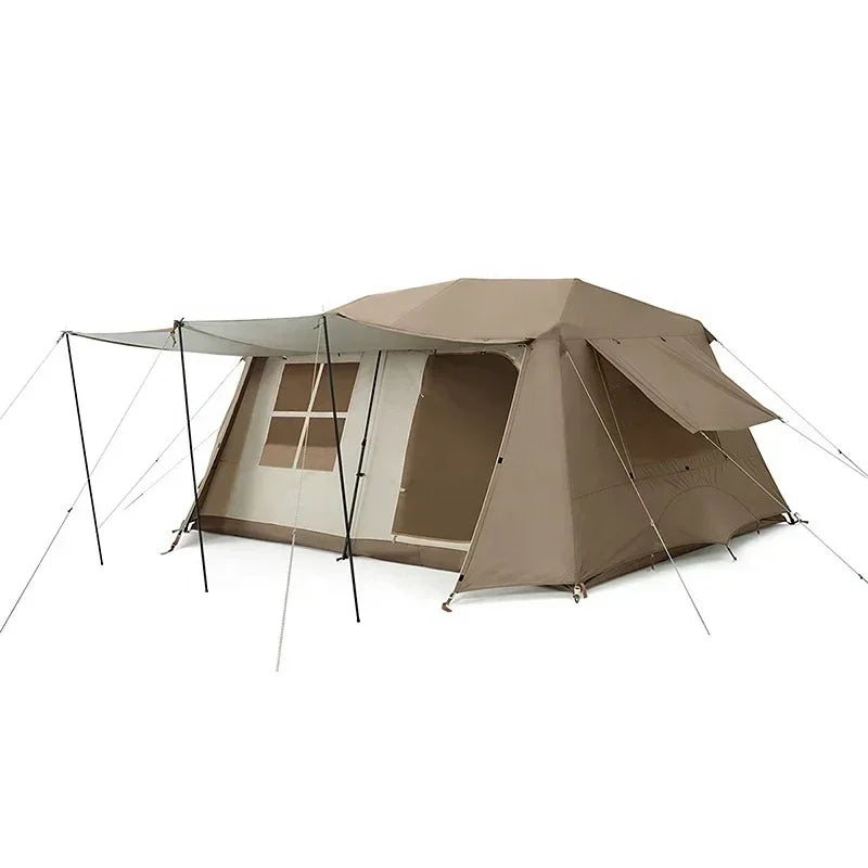 2025 Best-selling Outdoor Automatic Tent for 5-8 People 13㎡ Camping Hut Ridge Tent Space Large Gathering Tent Waterproof