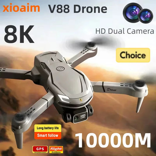 New V88 Drone 8K For XIAOMI 5G Professional HD Dual Camera Aerial Photography Remote Control Aircraft Quadcopter Toy UAV 10000M