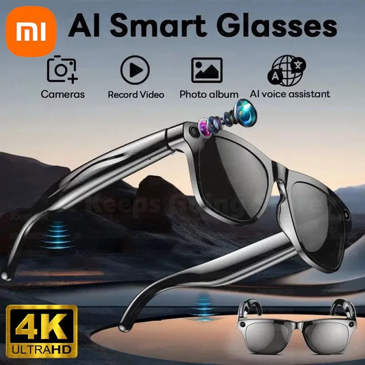XIAOMI 4K HD AI Smart Glasses Chat 260Mah Battery Voice Assistant Control GPT 100MP Camera Bluetooth Call  Smart Glasses