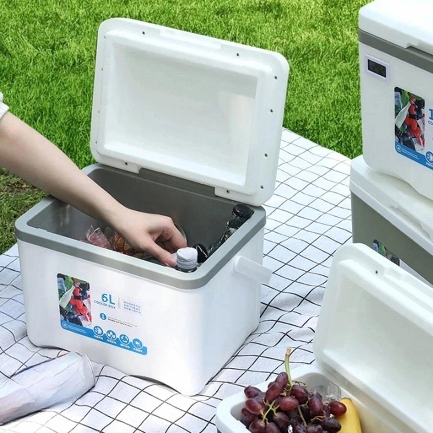 5/6/12L Fishing Cooler Box Outdoor Ice Box for Hiking Fishing Tackle Box Camping Cooler Container Refrigeration Case Organizer