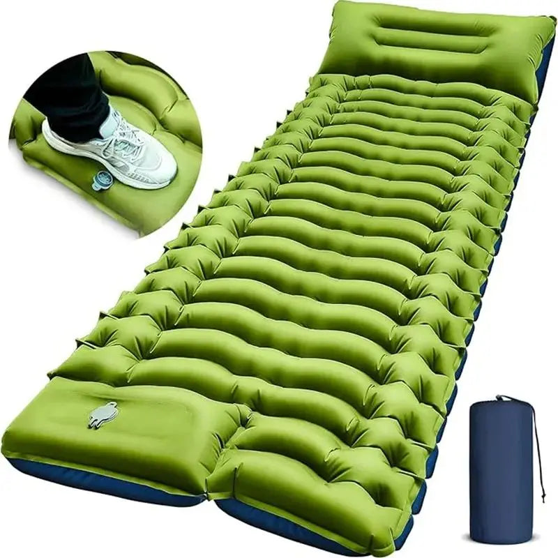 Single Inflatable Mattress, Camping Mat with Pillow and Script, Easy to Use Comfortable Air Cushion, Suitable for Mountain Climbing, Camping Rest