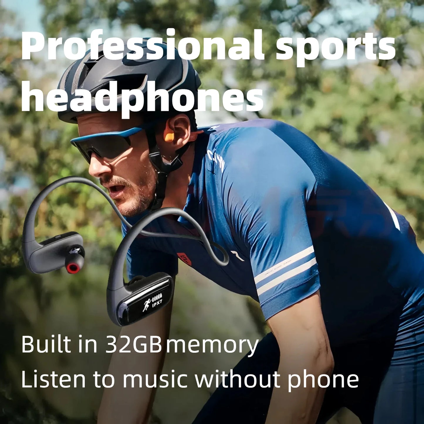 Wireless Bluetooth Earbuds In Ear IPX7 Waterproof Sports Headphones with 32GB Storage For Sports Running Bodybuilding And Hiking