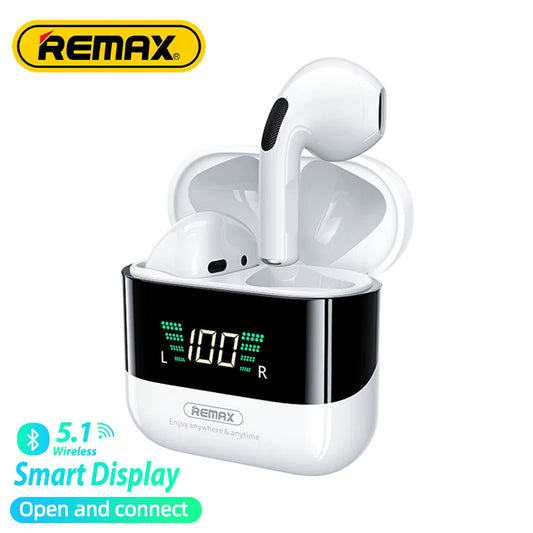 Remax TWS-10 Plus Dynamic Mini HIFI Bluetooth Headphones Display In Ear Stereo Fidelity Music Wireless Earphones Earbuds