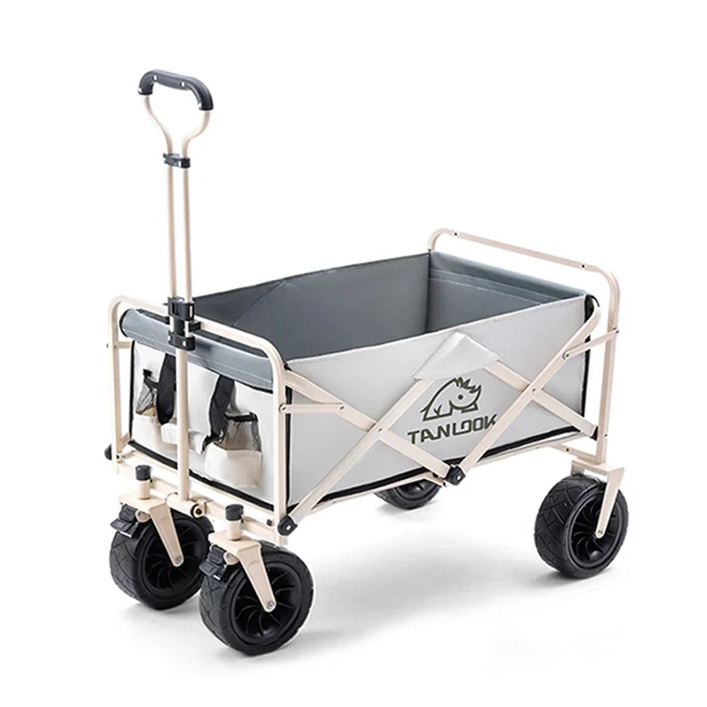 Portable Folding Trolley Park Beach Camping BBQ Trolley Multi-functional Trolley  Outdoor Large Capacity Garden Cart