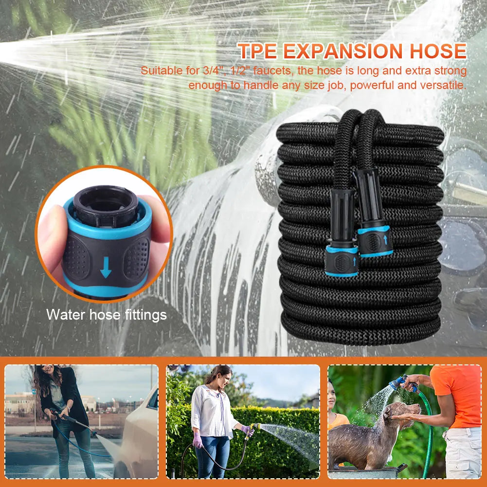 Magic Watering Hose Flexible Expandable Garden Hose Reels Water Hose Pipe Car Wash Hose Quick Connector With 25ft-100ft