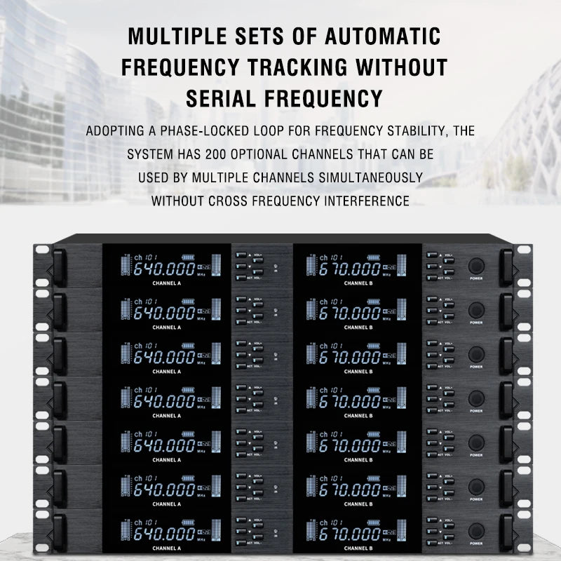 Professional Wireless Microphone  UHF Karaoke One Drag Two KTV Stage Wedding Performance Conference Microphone