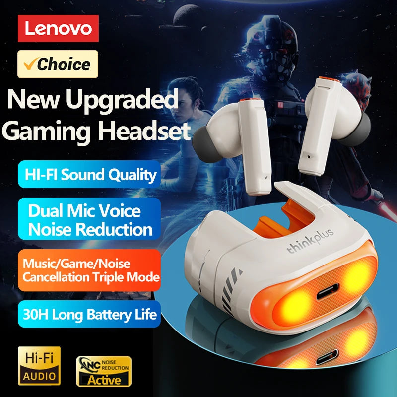 Lenovo LP27 Earbuds Wireless Bluetooth 5.4 HIFI Stereo Sound Low Latency Headphones Noise Reduction Sport Gaming Earphones Gift
