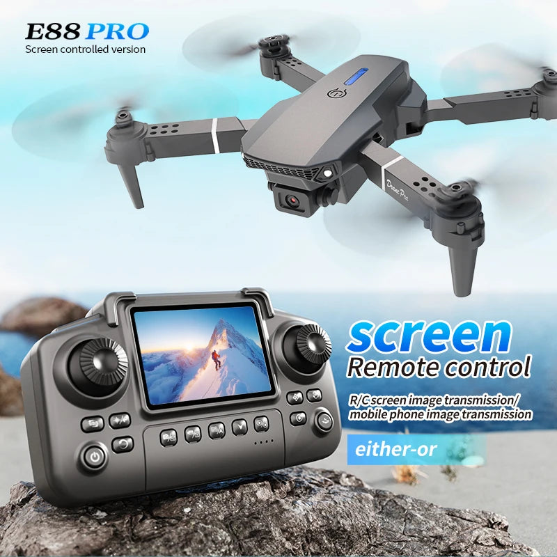 New Drones E88 Pro GPS 8K HD Dual Cameras  FPV 5G WiFi Brushles Motorss Obstacle Avoidance Quadcopter with Remote Adults Gift