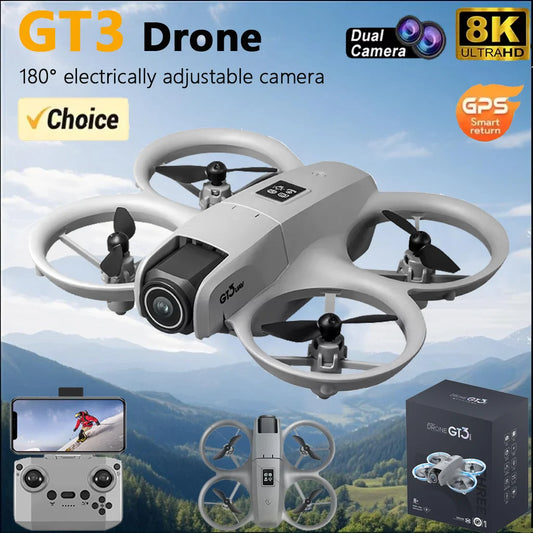 Original GT3 8K GPS Professional RC Drone Aerial Photography Remote Control Aircraft 5G HD Dual Camera Quadcopter Toys UAV Gifts