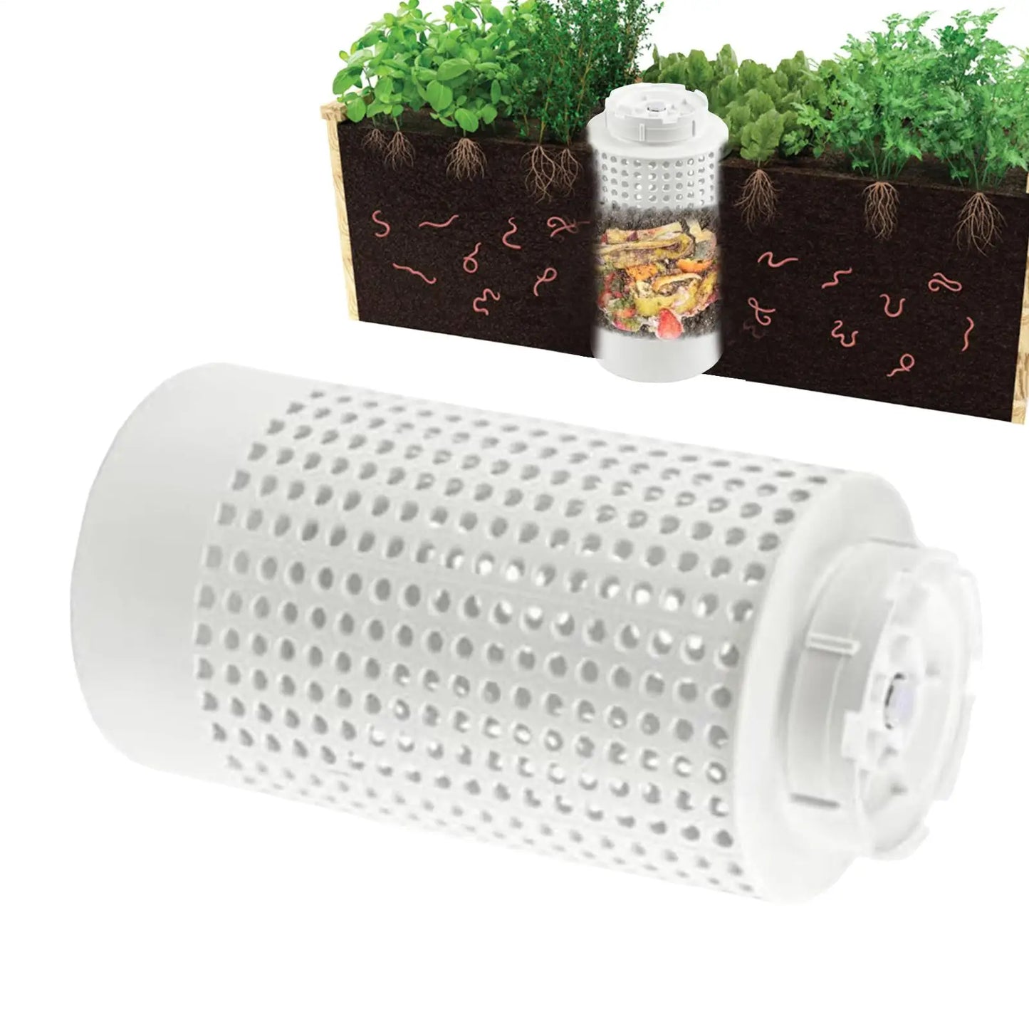 Outdoor compost bin, underground worm farm compost bin kit for home raised flower beds, summer gardening