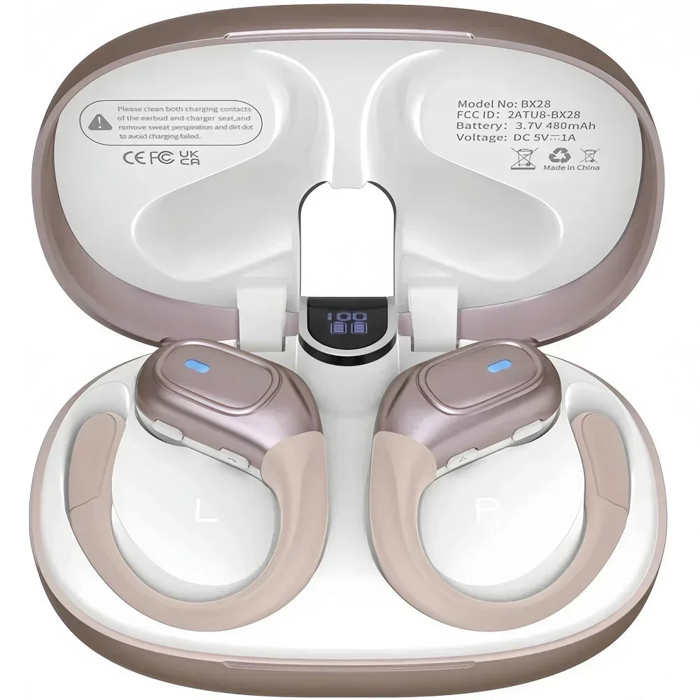 "BX28 TWS Bluetooth 5.4 Earphones - 9D Stereo Wireless In-Ear HiFi Headphones with Mic, Hands-Free Headset for Android & iPhone