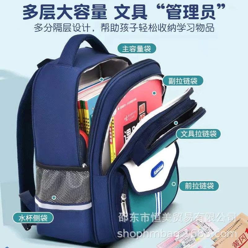 Hot Sale Of The Season New Fashionable Large Capacity Elementary School Student Backpack Spine Protection Wear Resistant Bookbag