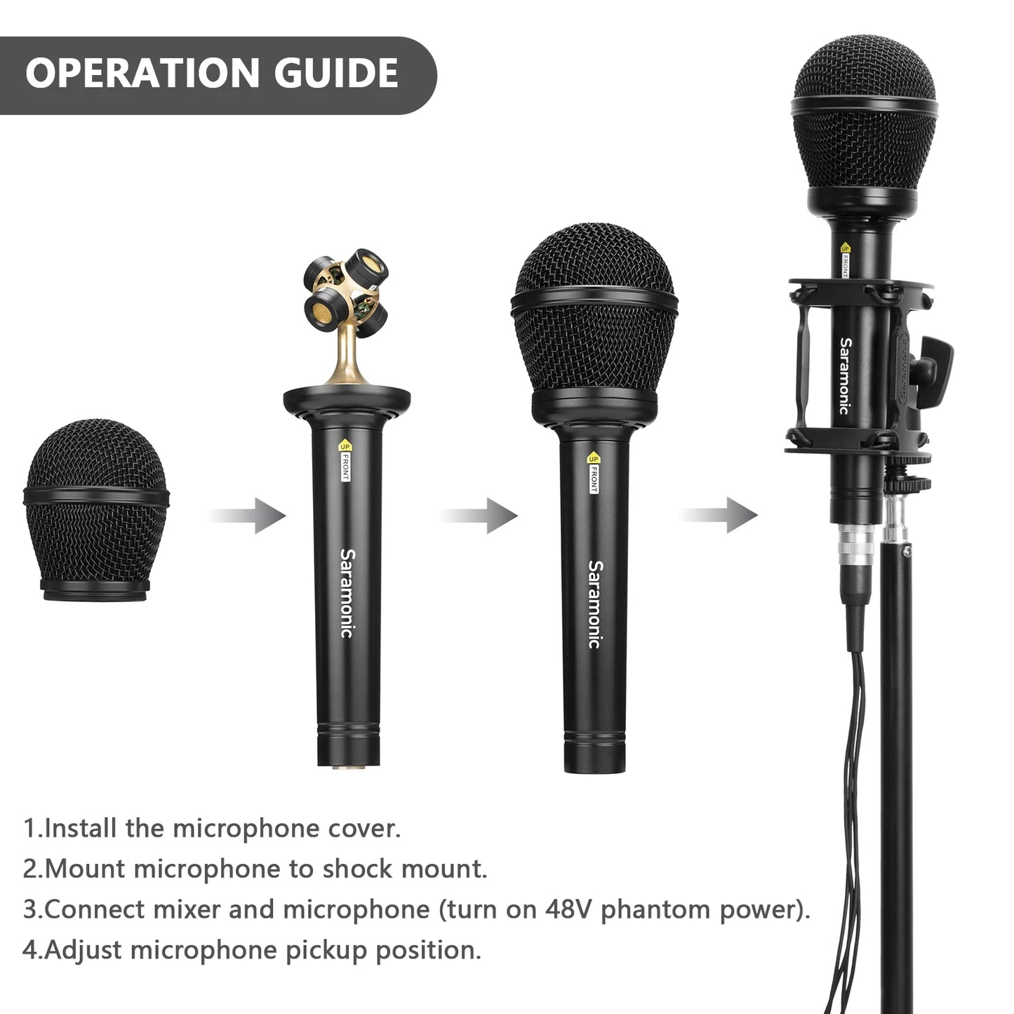 Saramonic SR-VRMIC 3D Cardioid Microphone Handheld Condenser Microphone for for VR Film Music Content Creation Streaming Youtube