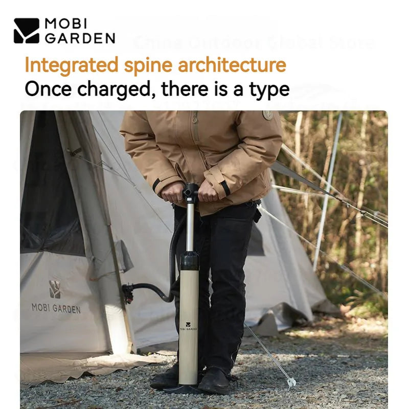 MOBI GARDEN Outdoor Camping Tunnel Tent PVC Integrated Air Column Inflatable Tent 2 Bedrooms Hiking Travel Tent Free Inflator