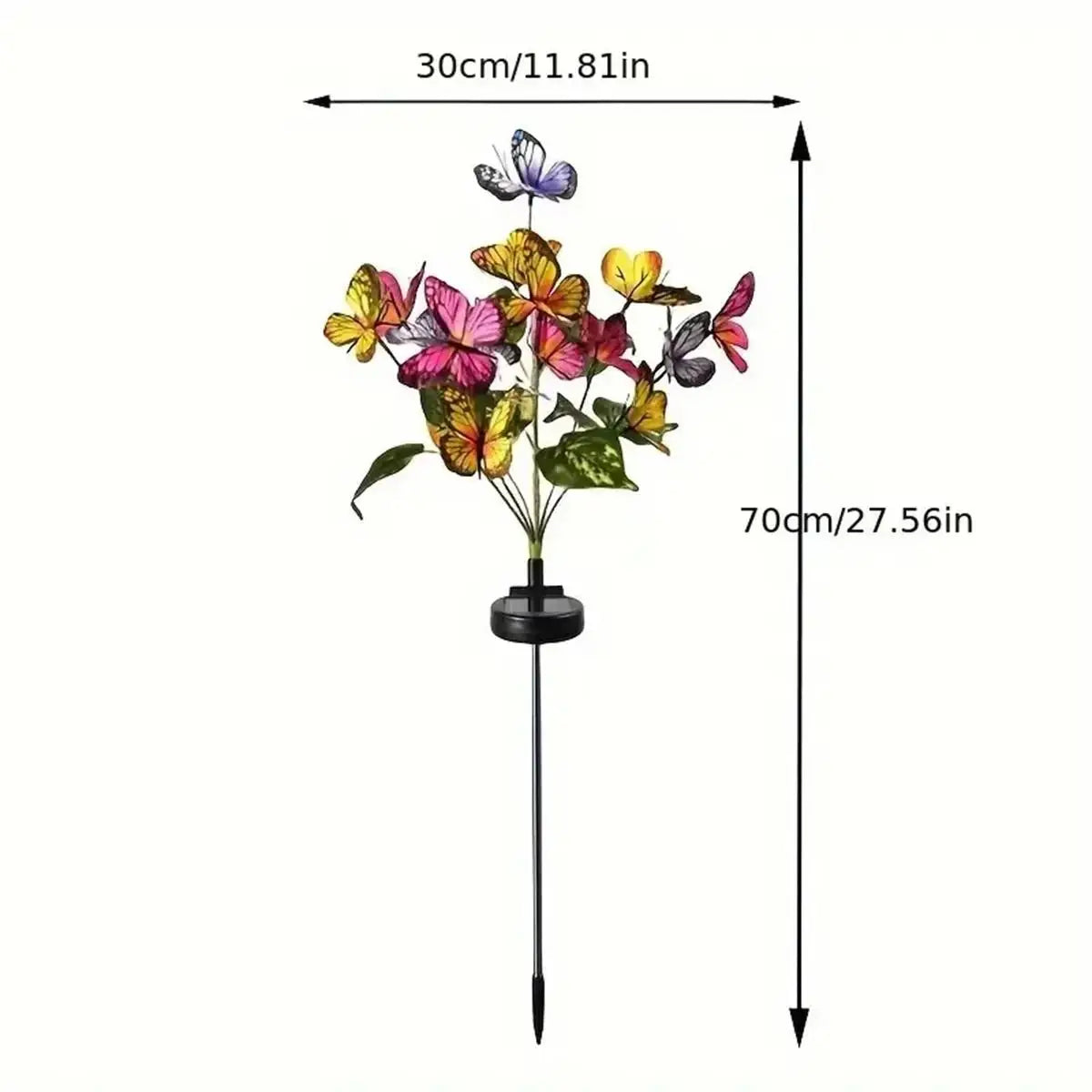 Solar Led Butterfly Flower Light Lights For Outdoor Garden Patio Lawn Ground Pathway Stake Lamp Decor Decoration Yard Waterproof