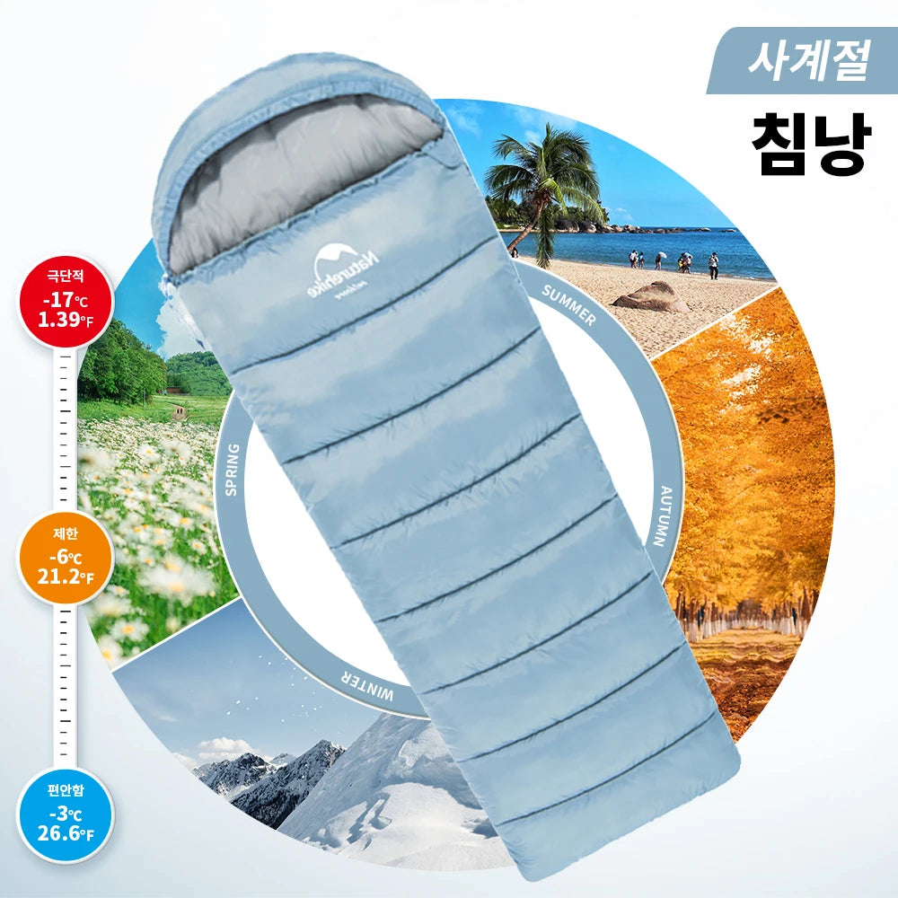 Naturehike U Series Sleeping Bag 150 250 350 250s 350s Camping Bags Ultralight Waterproof 4 Season Warm  for Outdoor Traveling