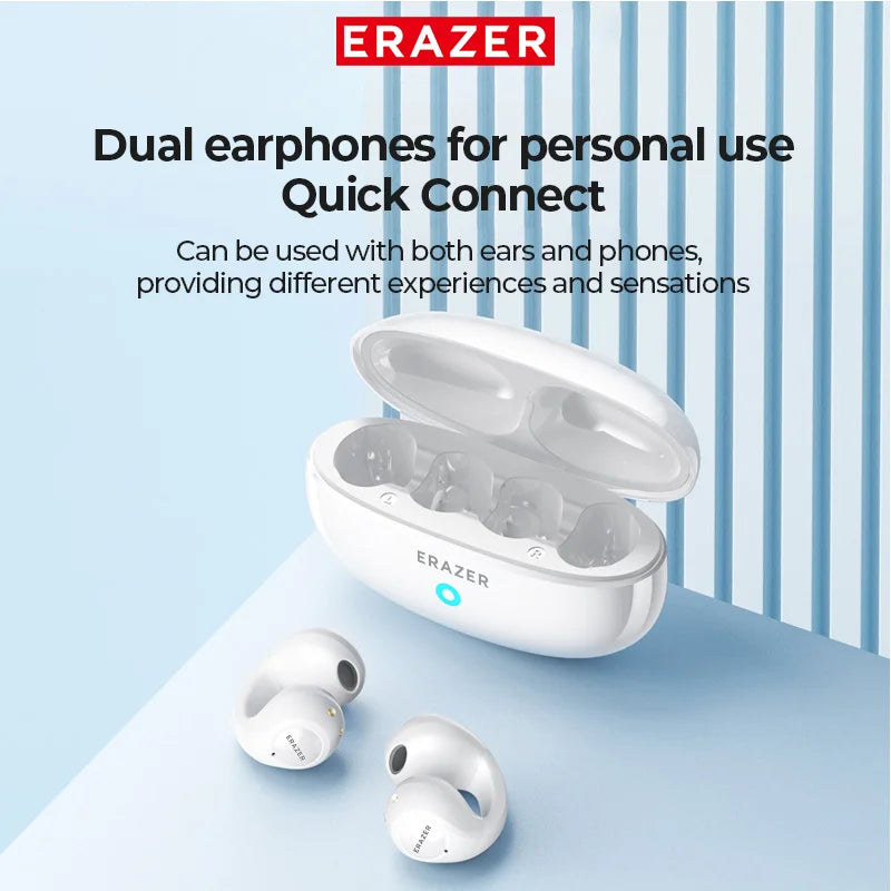 Erazer XT83 Ear Clip TWS Wireless Headphones Bluetooth 5.2 Earphones Touch Control HD Call Earbuds Sports Headset with Mic