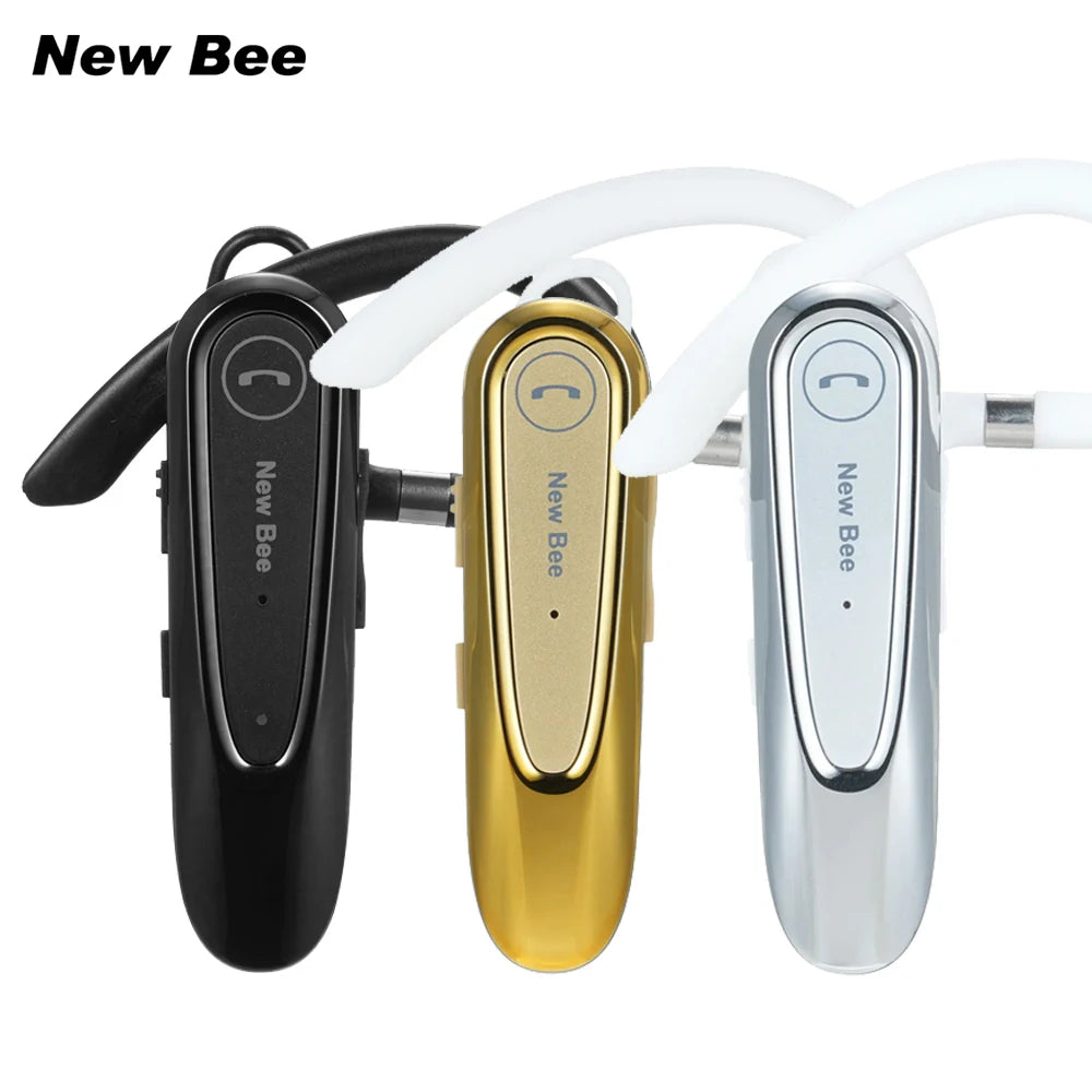 New Bee LC-B45 Bluetooth 5.0 Headset Single In-Ear Wireless Earphone Hands-Free w/ Mic CVC8.0 Noise Cancelling Talk For Driving