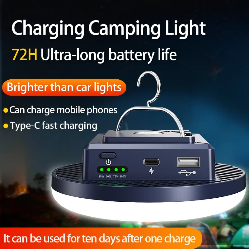 Camping Light LED Lantern Portable 4 Lighting Modes Hanging Rechargeable Outdoor Tent Emergency Light Camping with Magnet