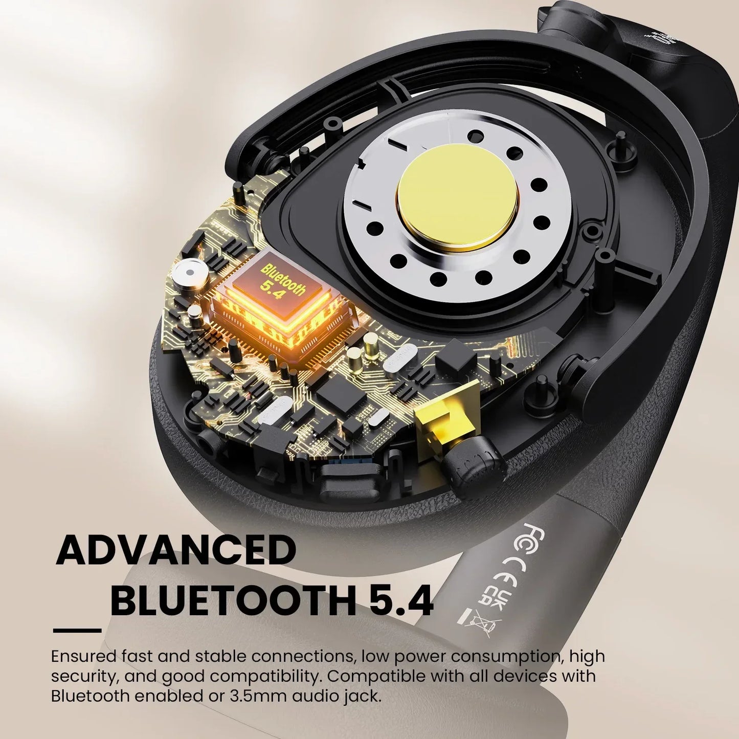 Oneodio SuperEQ A200 ANC Wireless Bluetooth 5.4 Headphones Active Noise Canceling Over Ear Headset With ENC Mic Hi-Res Audio APP