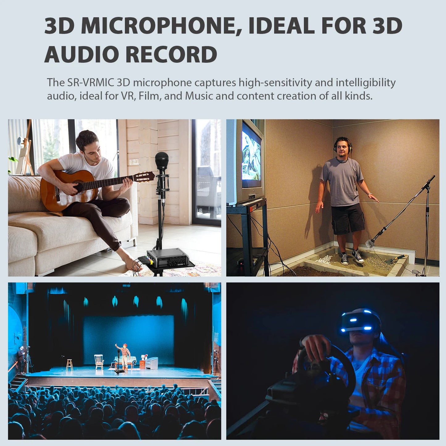 Saramonic SR-VRMIC 3D Cardioid Microphone Handheld Condenser Microphone for for VR Film Music Content Creation Streaming Youtube