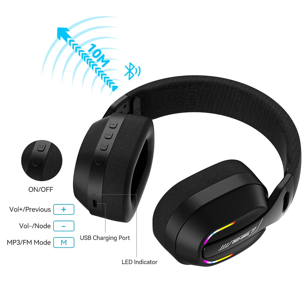 MZYJBL Bluetooth Headphones GT100 ENC Noise Cancelling 2.4G Wireless Headset Over Ear 5.4 Earphone Waterproof Sports Earphones