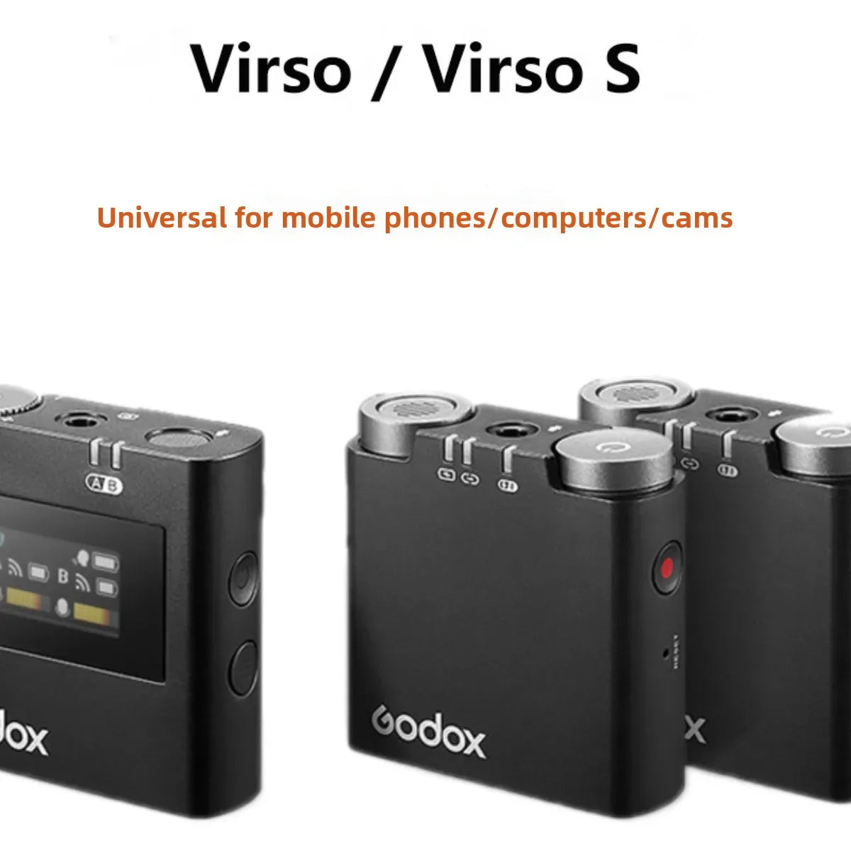 Wireless Virso S Lapel Microphone M2 One to Two Outdoor Live Shooting Noise Reduction Built-In Recording Microphone by None( AE