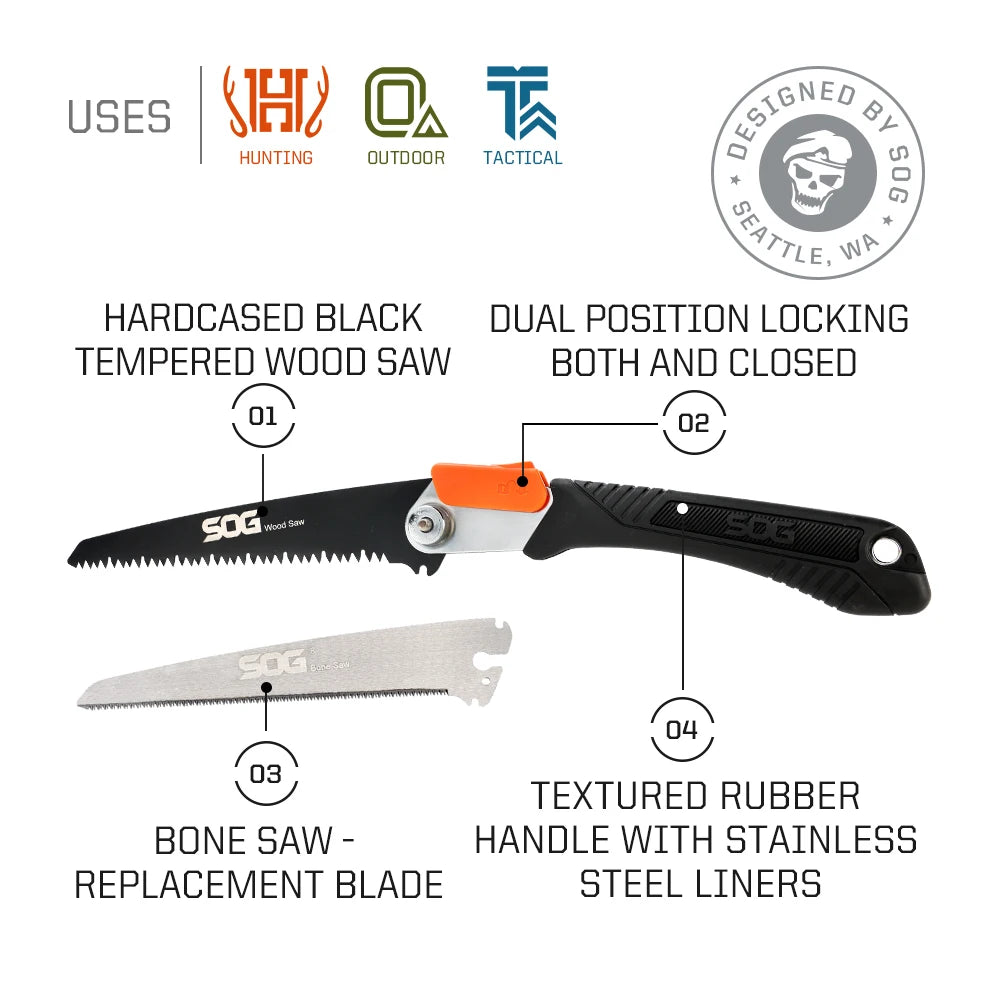 SOG FOLDING SAW Mini Manual Tool for Wood Hunting With Blades Portable Garden Hand tools Tourist Outdoor Survival Camping Gear