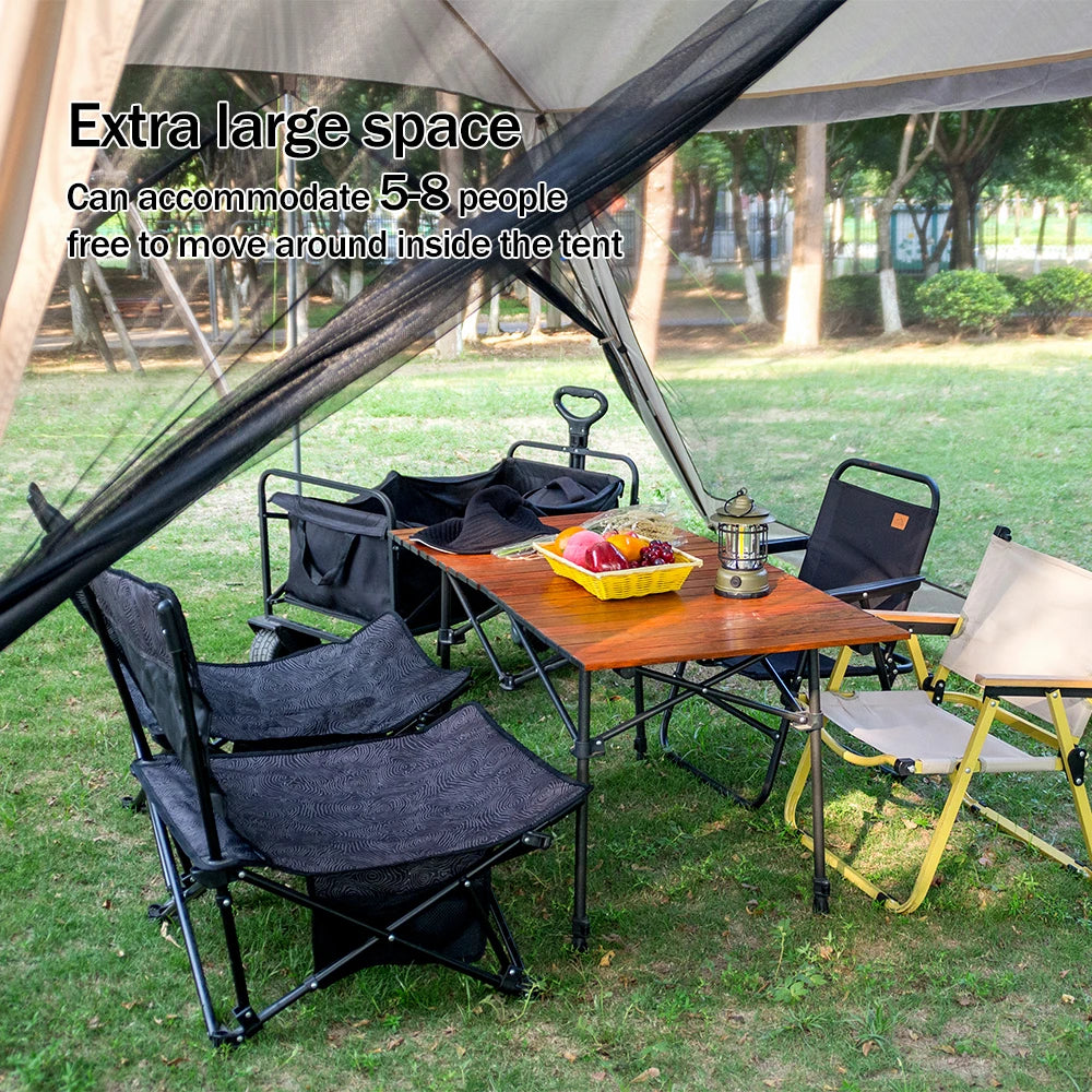 210D Outdoor 6-10p family camping anti-mosquito large canopy Portable folding tent sun protection waterproof beach park