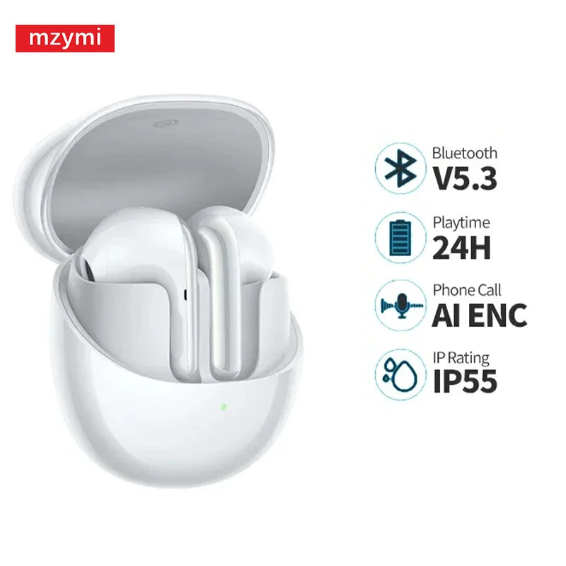 mzymi Buds 4 Pro TWS Wireless Earphones HiFi Sound Bluetooth 5.3 Headphones Sport Headset Waterproof Earbuds With Mic For XIAOMI