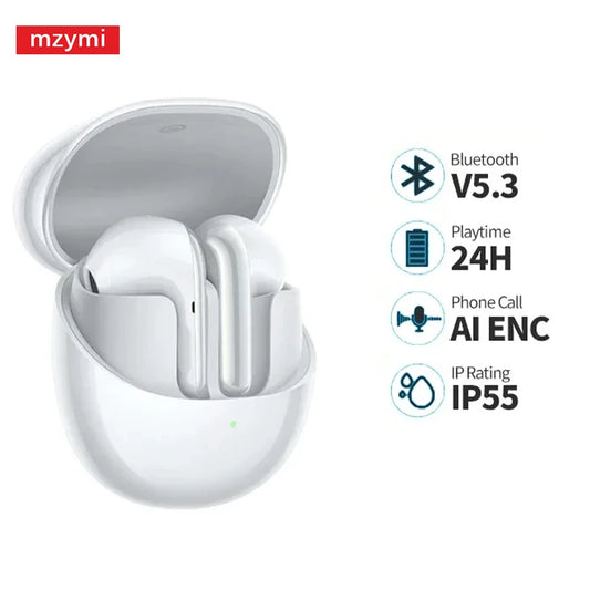 mzymi Buds 4 Pro TWS Wireless Earphones HiFi Sound Bluetooth 5.3 Headphones Sport Headset Waterproof Earbuds With Mic For XIAOMI