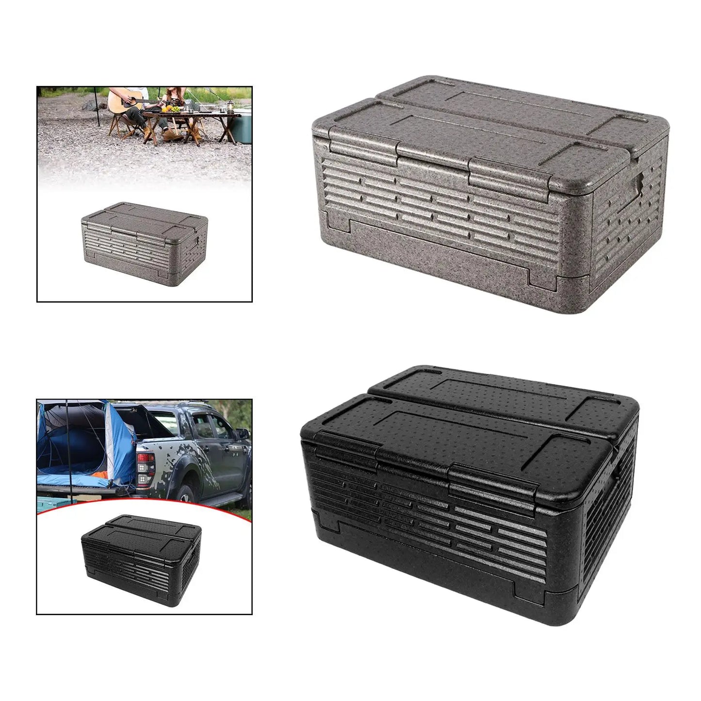 Insulated Food Cooler Box 60L Large Iceless Cooler Foam Chest Folding EPP Foam Insulated Box for Tailgating Picnic Food Delivery