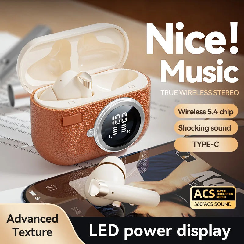 Portable HI-FI Wireless Panoramic Surround Sound Bluetooth Intelligent Noise Cancellation in Ear Ultra Long Endurance Headphones