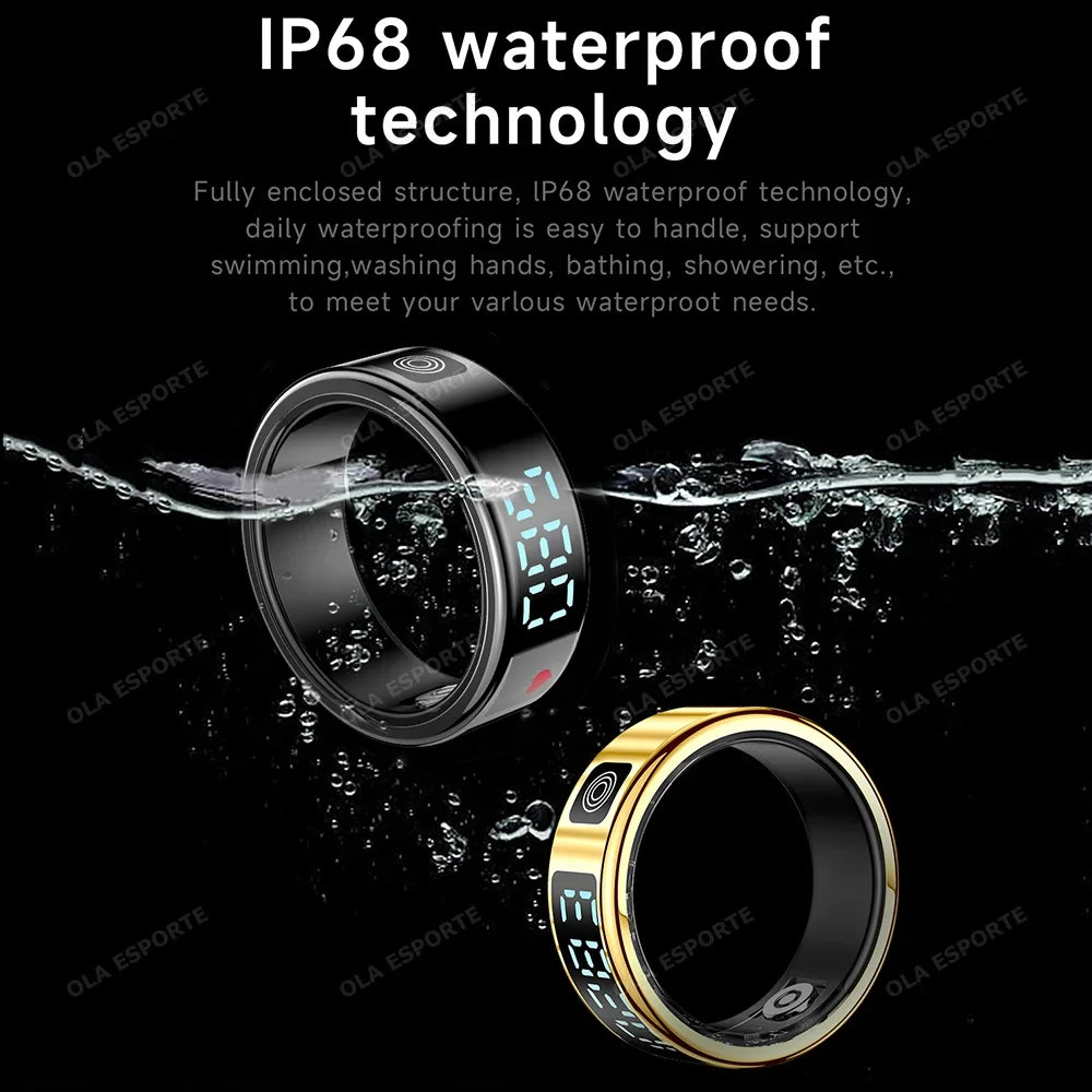 New Display Screen Smart Ring For Xiaomi Samsung Ring Gesture Swipe Video/ Brush Tiktok Health Monitor 5ATM Waterproof Smartring
