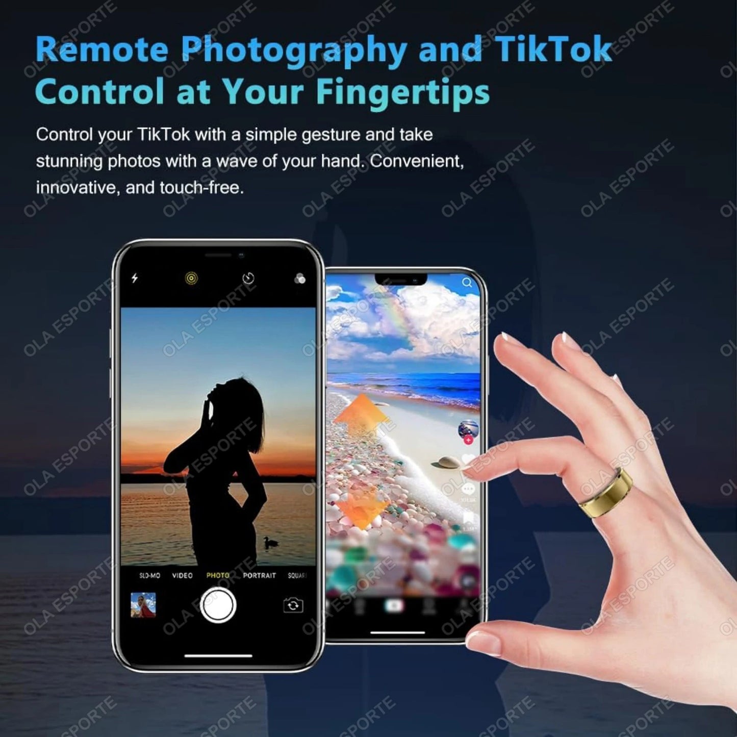 Smart Ring Blood Pressure Heart Rate Monitoring Smartring IP68 & 5ATM Waterproof Multi-sport Mode Smartring Man Women