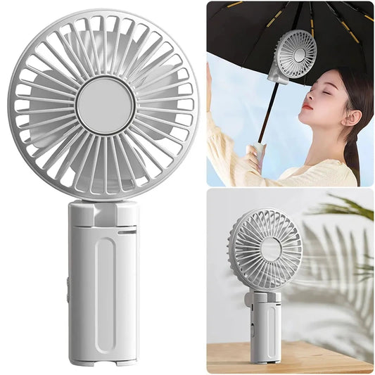 Umbrella Clip Fan 3-Speed Adjustment Portable Handheld Fan Rechargeable Summer Cooling Fan for Outdoor Umbrella