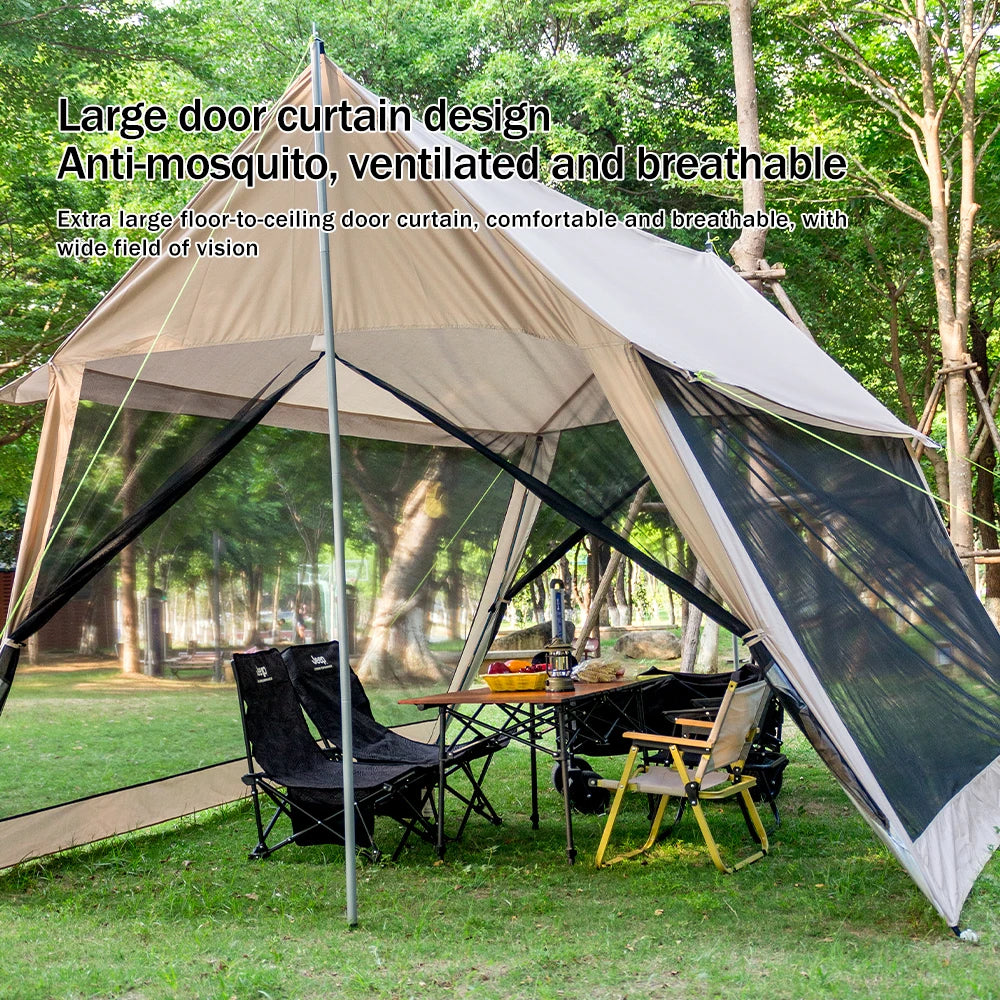 210D Outdoor 6-10p family camping anti-mosquito large canopy Portable folding tent sun protection waterproof beach park