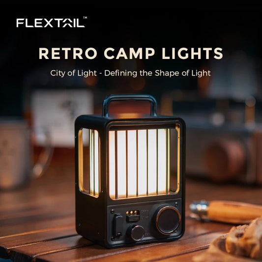 FLEXTAIL Retro Outdoor Camping Lamp Portable Villa Lantern Rechargeable Vintage Photo Props Outdoor Camping Lights