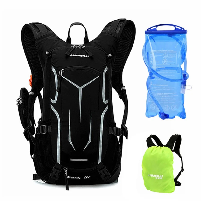 18L Cycling Backpack MTB Bicycle Bag with Rain Cover Breathable Riding Camping Hydration Bike Backpack Hiking Reflective Bags