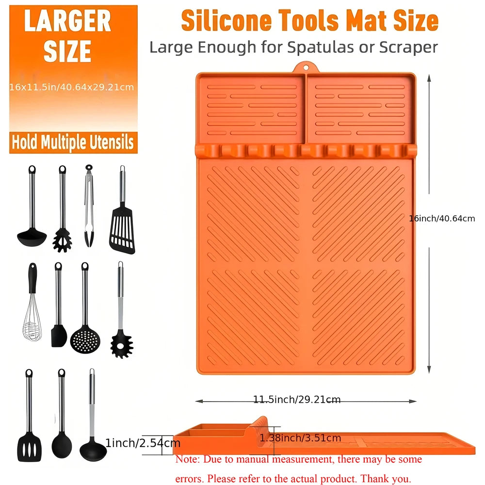 1PC，Silicone Grill Mat Mat Drip Pad Spatula Mat Food Grade BBQ Pad Outdoor Grill Kitchen Grill Side Shelf Tools Griddle Tools