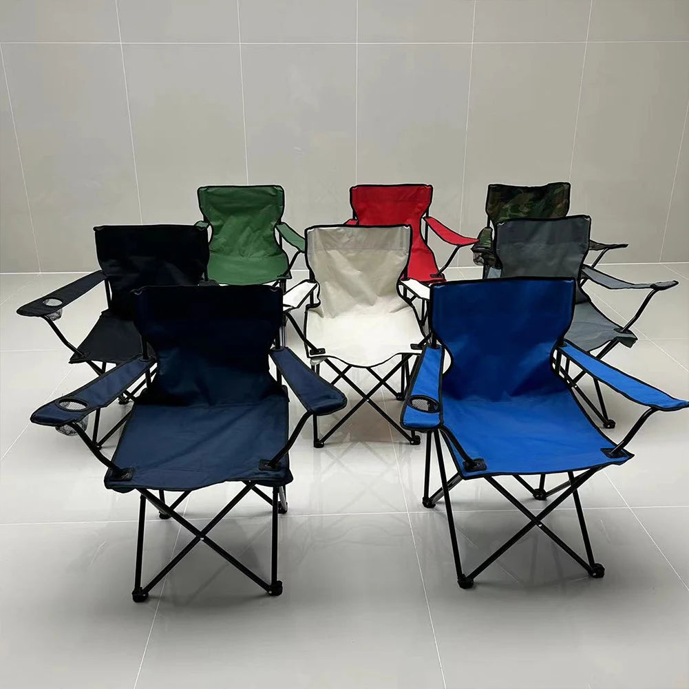 Outdoor Foldable Chair Camping Chair with Bottle Holder Picnic Oxford Cloth Chairs Portable Beach Fishing Chairs Outdoor Chair