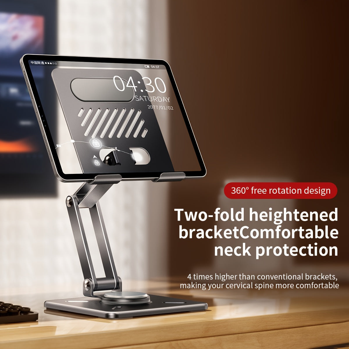 XUNDD Tablet and Mobile Phone Stand, Multi-functional Desktop Lazy Person Stand, 360-degree Rotation and Folding, Lightweight and Flexible, Suitable for Office Desks, Home Offices and Bedside Tables